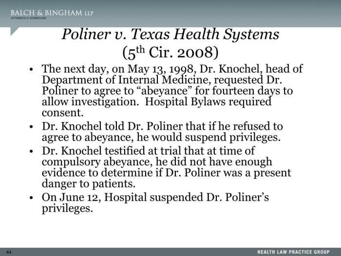 Poliner v texas health systems